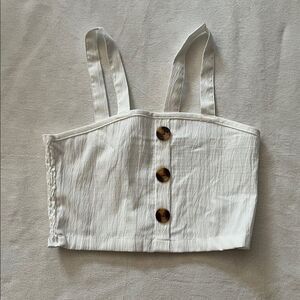 SHEIN White Buttoned Tank Top